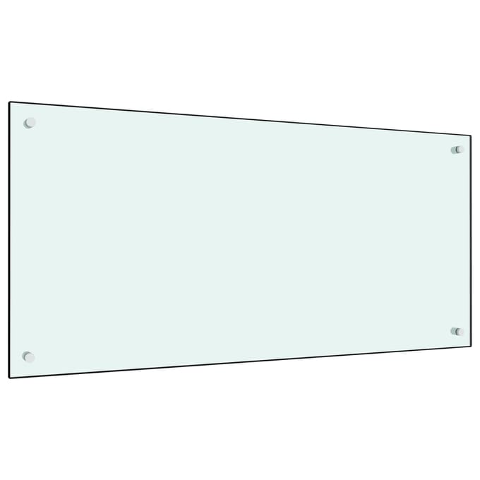 vidaXL - Spatscherm - keuken - 100x50 - cm - gehard - glas - melkwit