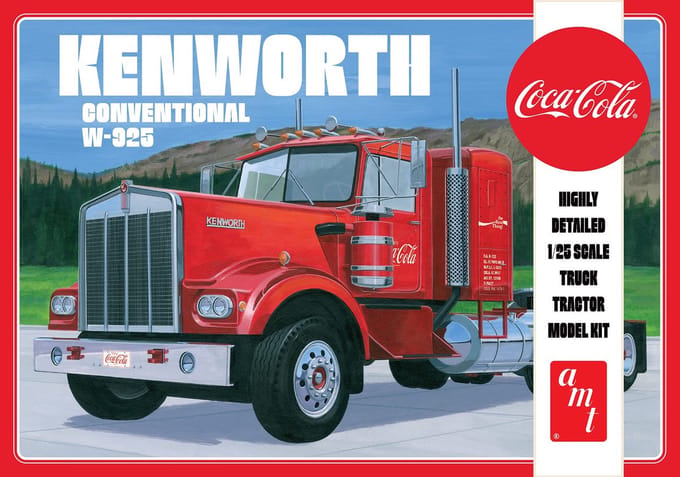 AMT Modelbouwpakket Militaire voertuigen - 1286 Kenworth Conventional W-925 Coca-Cola Plastic - 1:25 - Modelbouw