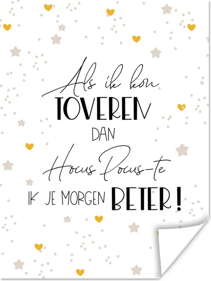 Poster Beterschap - Spreuken - Stippen - Hocus pocus - 30x40 cm