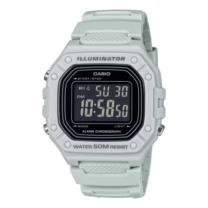 Casio Collection W-218H-8BVEF Klassiek Vierkant Digitaal Horloge voor Heren - Grijs