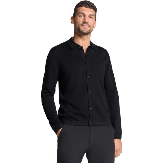 No Excess Pullover Full Button Polo Black Maat: M | Sweaters Outlet | Heren | Zwart