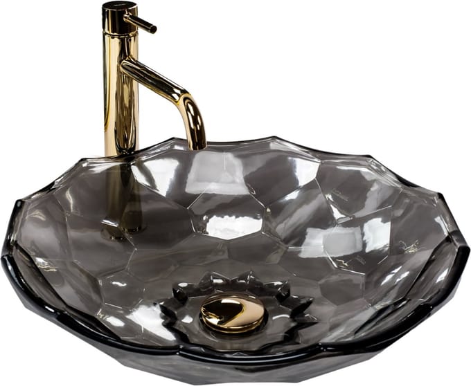 Rea Arctic Black Opzetwastafel Zwart 46x46 cm