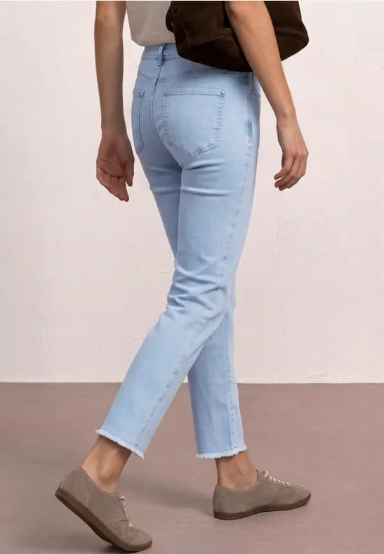 Straight Legs jeans met franje aan de zoom