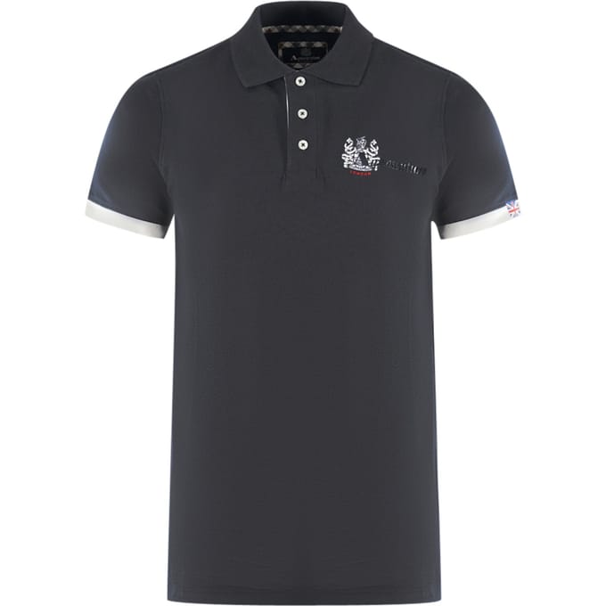 Aquascutum London Aldis Black Polo Shirt