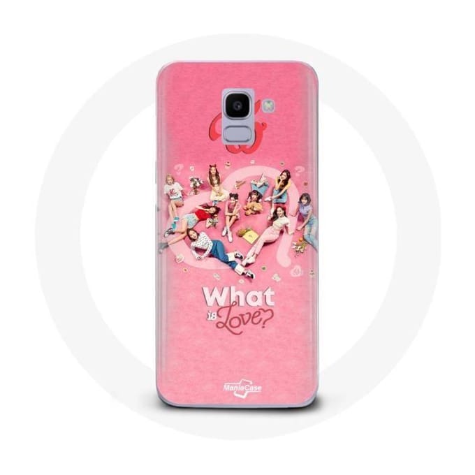 Coque pour Samsung Galaxy A8 2018 TWICE Logo Rouge Affiche What Is Love