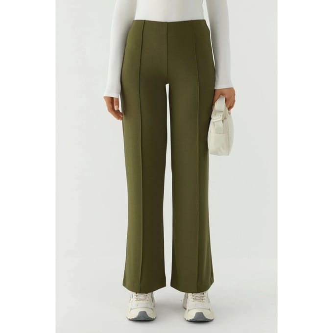 Modal Touch Ribbels Gedetailleerde Wijde Pantalons