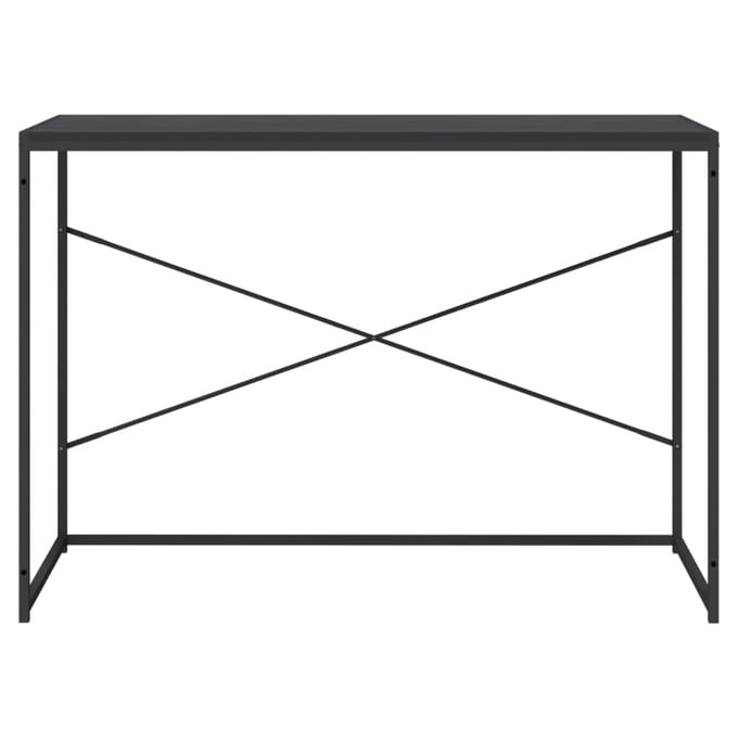 vidaXL - Computerbureau - 110x60x70 - cm - bewerkt - hout - zwart