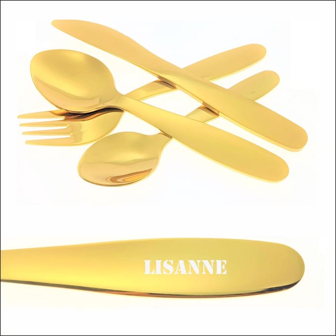 Kinderbestek Met Naam Gravering - Lisanne