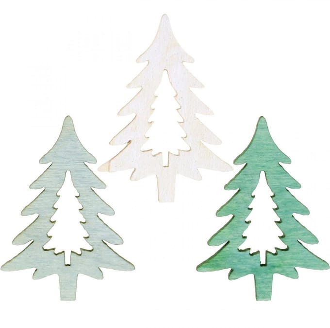 Strooidecoratie kerstboom groen 4cm 72 st, 72 Stück