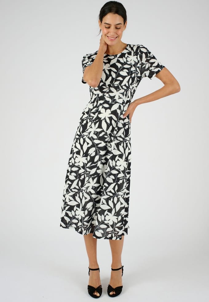 Damart - Jurk van crêpetricot met stretch - Dames - Zwart - 50