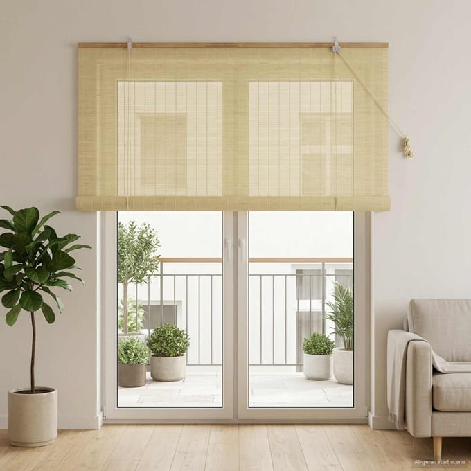 vidaXL - Rolgordijn - Naturel - 130 - x - 220 - cm - Bamboe