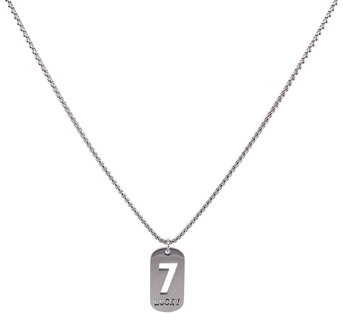 IbizaMen - Heren - ketting - rvs - lucky seven - 7 - 60cm