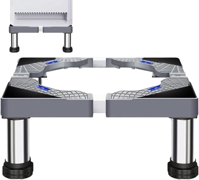 Wasmachine Verhoging - Apparaat Standaard - Apparaten Stabiliseren - Verstelbare Lengte - 40-60 cm - Zilver