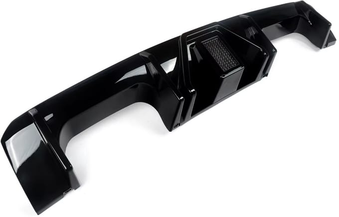 Diffuser LED Bravix - Achterbumper Diffuser - Voor BMW G80 M3/G82 G83 M4 (2021-2023) - Gloss Zwart met LED Licht - Auto accessoires