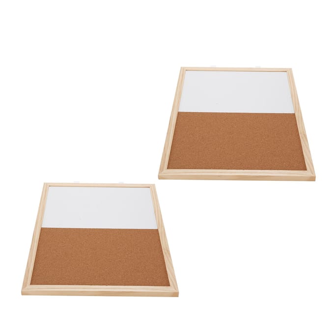 2 STuks Kurkbord Whiteboard Combinatie Magnetisch Whiteboard en Kurk Displaybord voor Thuis School