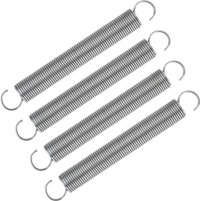 Trekveren RVS - Spanveren Dubbele Haak - Industrieel Gebruik - Hoge Elasticiteit - 80 mm Lengte - Metaalkleur