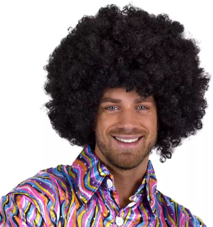 Super afro pruik zwart
