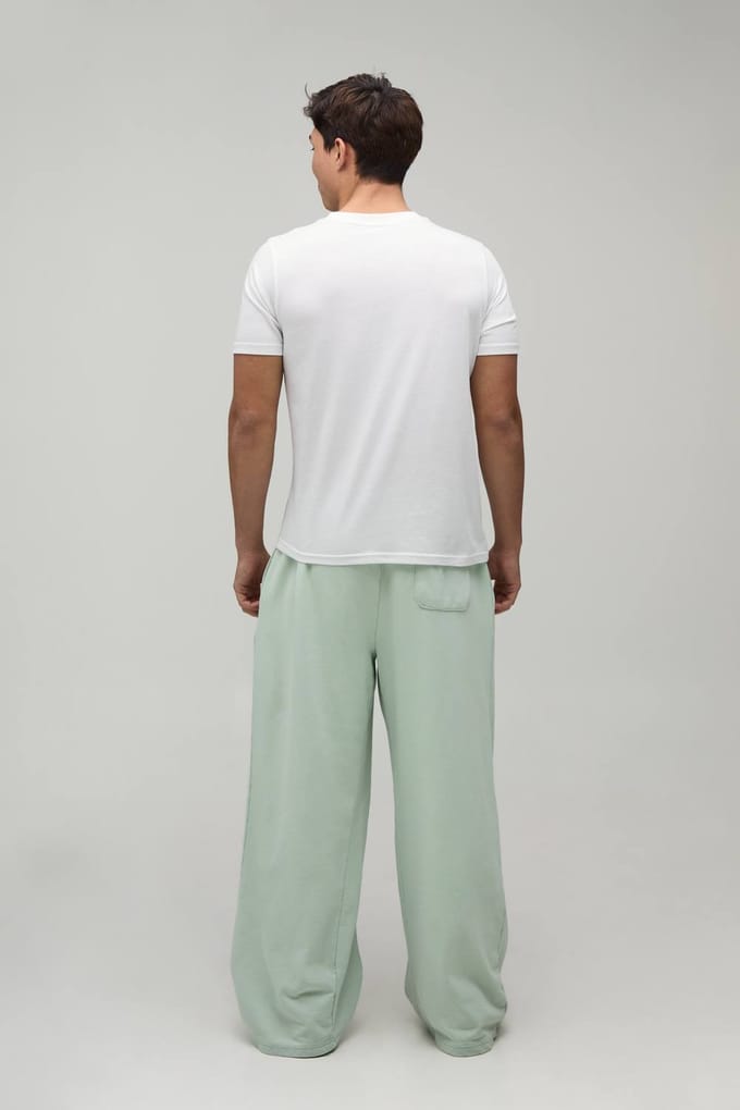 Balloon Fit Gewassen Loopback Joggingbroek | Sage | Size Small