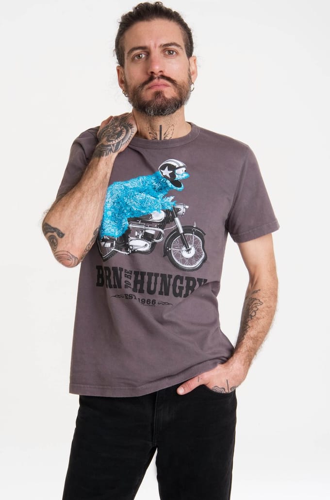 Logoshirt T-Shirt Sesamstrasse - Krümelmonster Motorrad