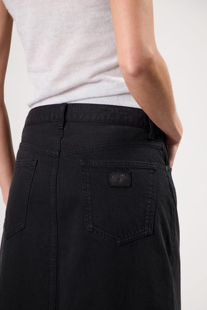 Mud Jeans Lena Long Skirt Nero Nero Größe: L | Maxiröcke Outlet | Damen