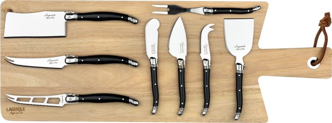 Laguiole Style de Vie Kaasmessenset Premium Line - 8-delig - met plank