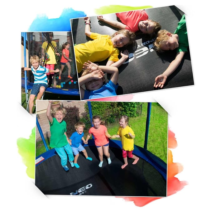 Geprofileerde tuintrampoline 12ft/374cm met Neo-Sport intern net