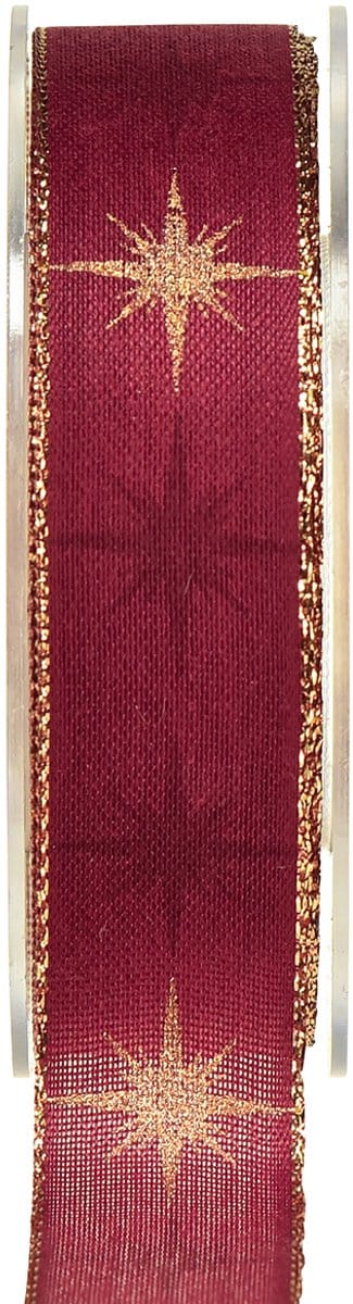 Cadeaulint sterlint decoratief lint rood goud B25mm L20m