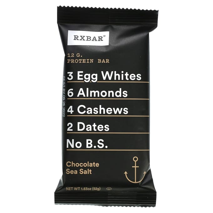 RXBAR, eiwitreep, chocolade zeezout, 12 repen, 52 g (1.83 oz) elk