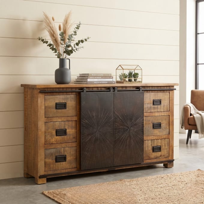 Dressoir Bradley mangohout 160x42x92 cm