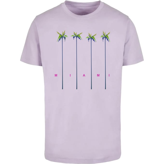 Mister Tee - Miami Palms Heren T-shirt - L - Lila