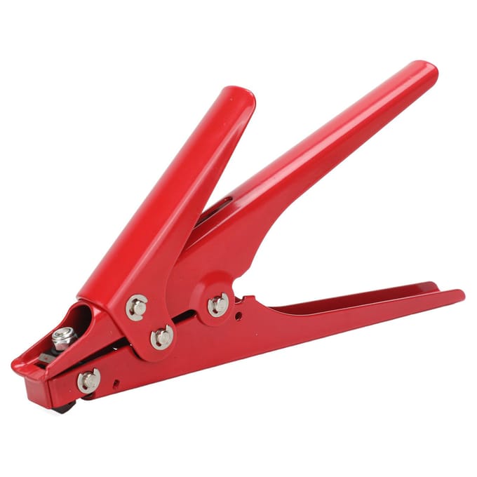 Draagbaar Nylon Kabelbindertool Verstelbare Spanning Plastic Kabelbinder Bevestigings- en Knipgereedschap Rood red