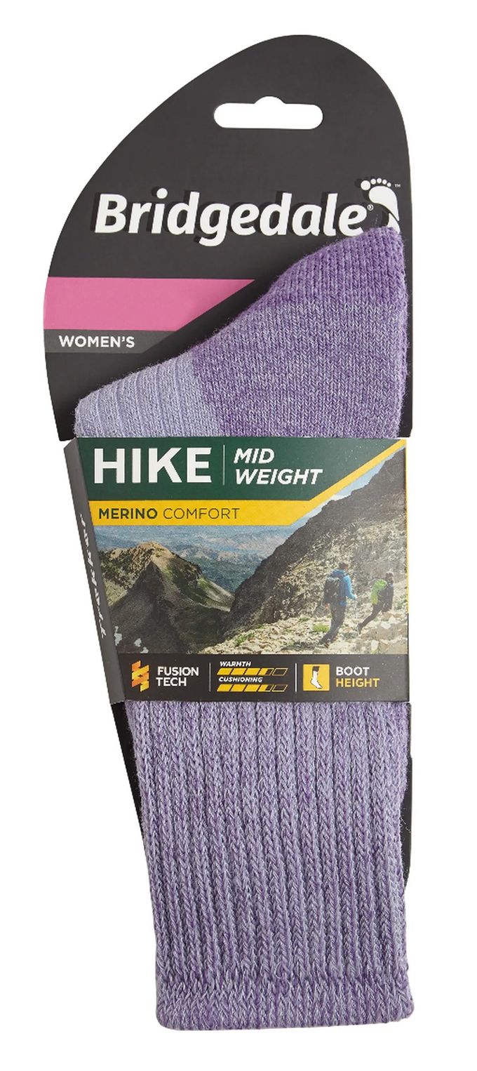 Bridgedale - Dames Wandeling Middelgewicht Merino Wol Sokken - Violet
