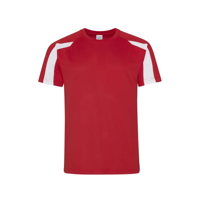 Just Cool Contrast Cool T JC003 - FIRE RED/ARCTIC WHITE - M