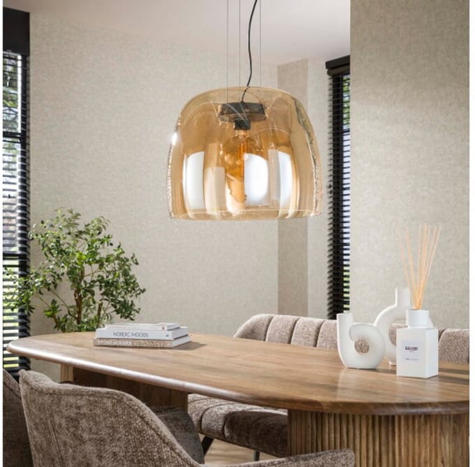 Hanglamp 1L drift XL glass - Amber color glas