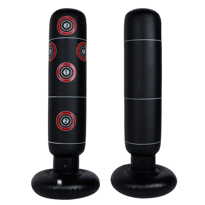 160cm Opblaasbare Bokszak Bokspaal Zandzak Kinderen Training Oefeninstrument black