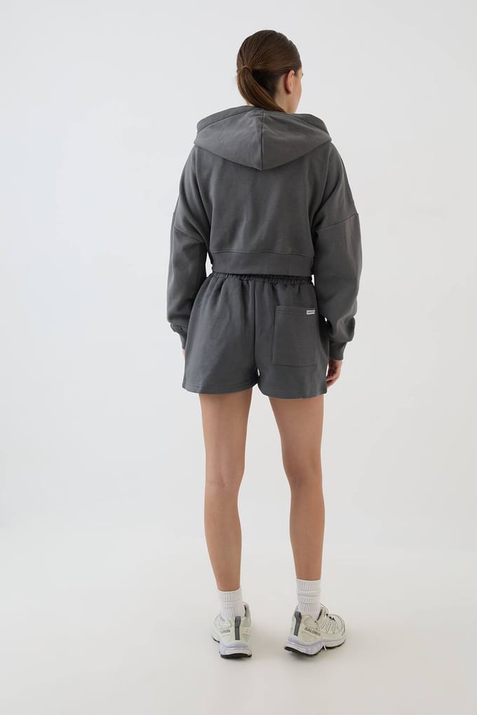 Dames Dsgn Studio Losse Pasvorm Sweat Short | Charcoal | Maat: XS