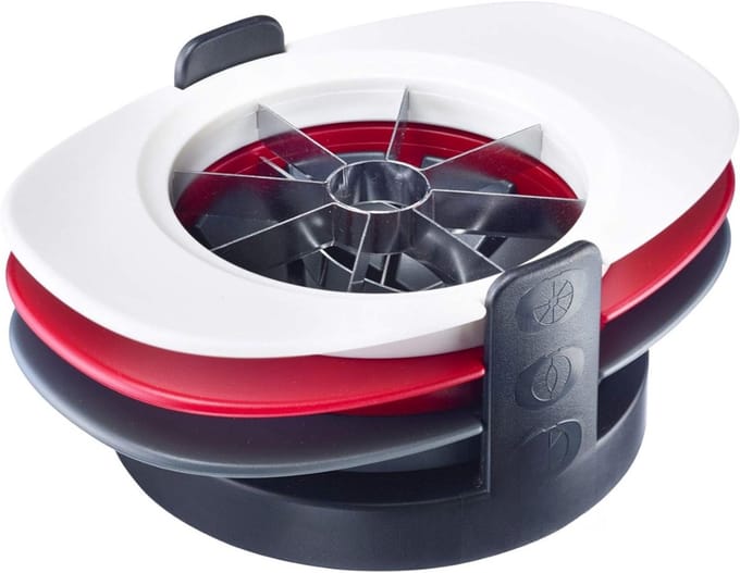 SCH® Appelsnijder - Appel Snijder - Wit/Rood/Zwart - 19cm x 14cm x 8cn