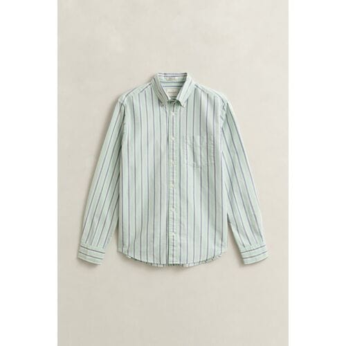 Gant Overhemd Archive Oxford Stripe Organic Cotton Washed Turquoise / male