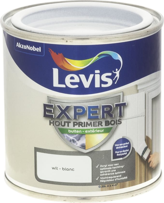 Levis - Expert Hout Primer Buiten - Wit - 0,25 L