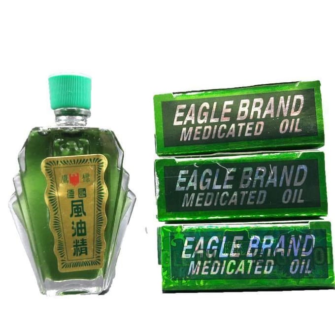 Lot de 3 Flacons Huiles Aromatiques Eagle Brand - Parfum Chlorophylle & Menthe - 3 x 12ml