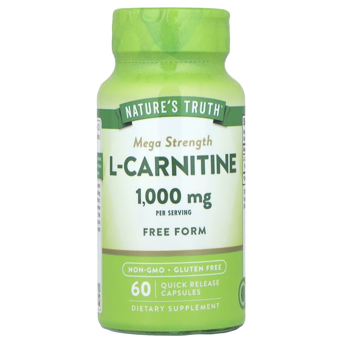 Nature's Truth, L-Carnitine, Méga Force, 1 000 mg, 60 Capsules à Libération Rapide (500 mg par gélule)
