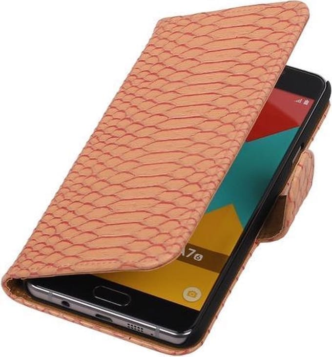 Roze Slang Booktype Samsung Galaxy A7 2016 Wallet Cover Hoesje