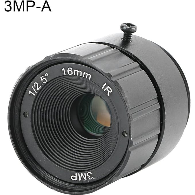 CCTV Objectif Fixe 16mm 3MP Monture CS Haute Définition pour Caméra gray
