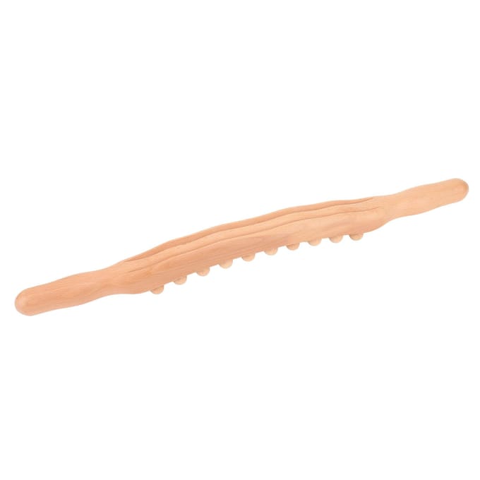 Beuken Roller Stick Dubbele Rij 20 Kralen Dubbelzijdige Massage Roller Stick voor Ontspanning