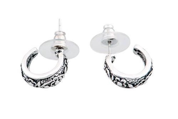Behave - Oorstekers - Bloemdesign halve ring - romantisch detail - 1,2 cm