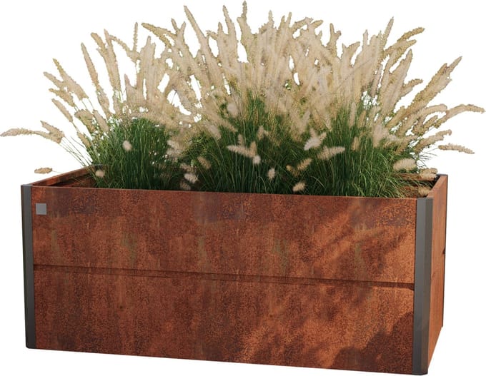 PRIMEYARD 200 x 100 x 77 cm Design moestuinbak Nele, cortenstaal, roest look