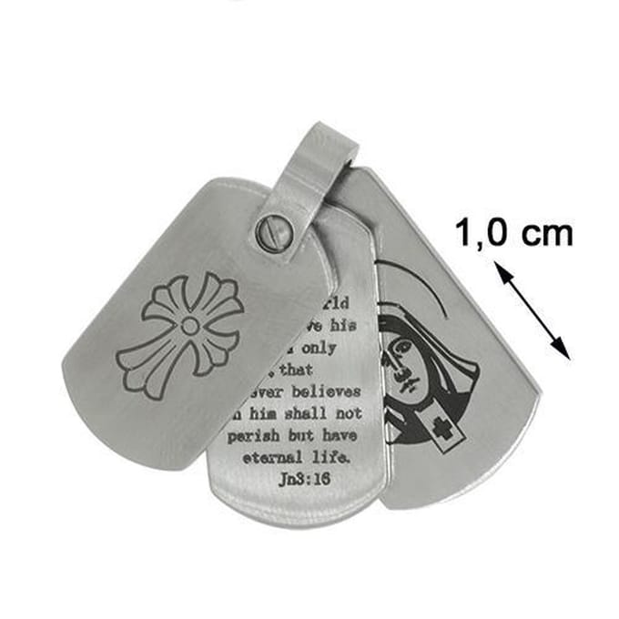 Blinx Jewels Stalen Hanger Plaatjes Kruis Maria Johannes