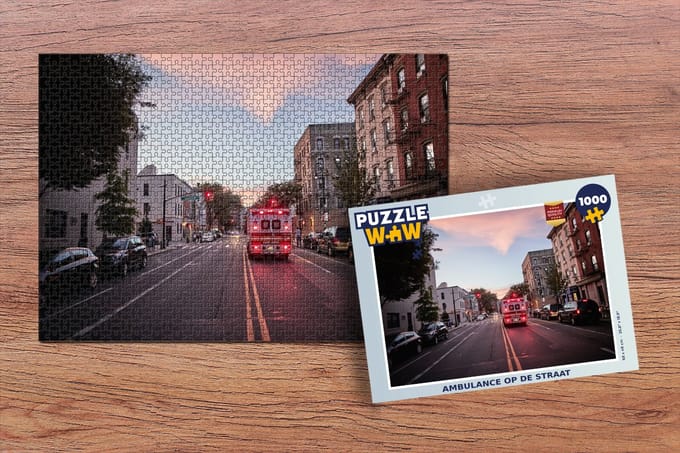 Puzzel Ambulance op de straat - Legpuzzel - Puzzel 1000 stukjes volwassenen