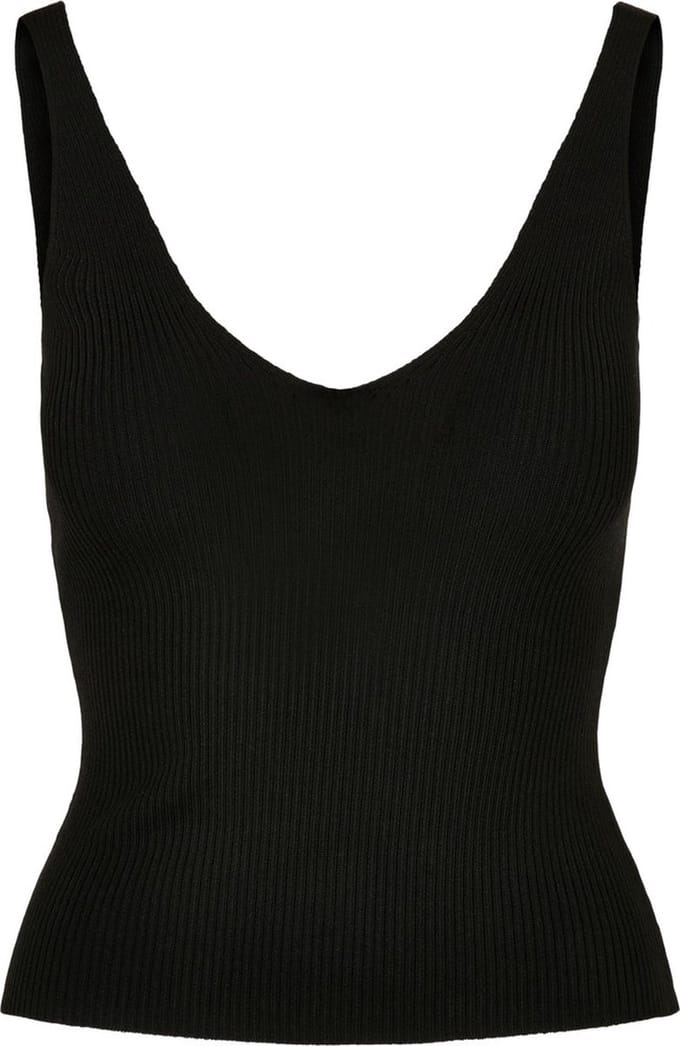 Urban Classics - Rib Knit Mouwloze top - M - Zwart