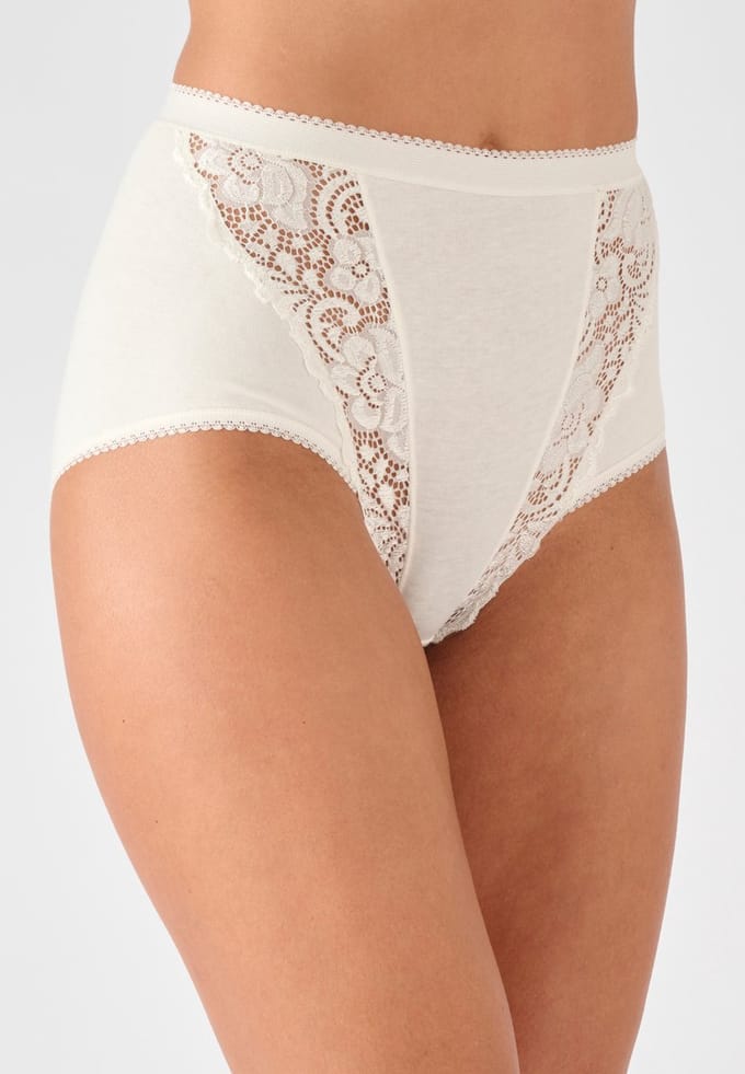 Damart - Set van 3 maxislips van katoenmix in gemengde kleuren - Dames - Veelkleurig - XXL
